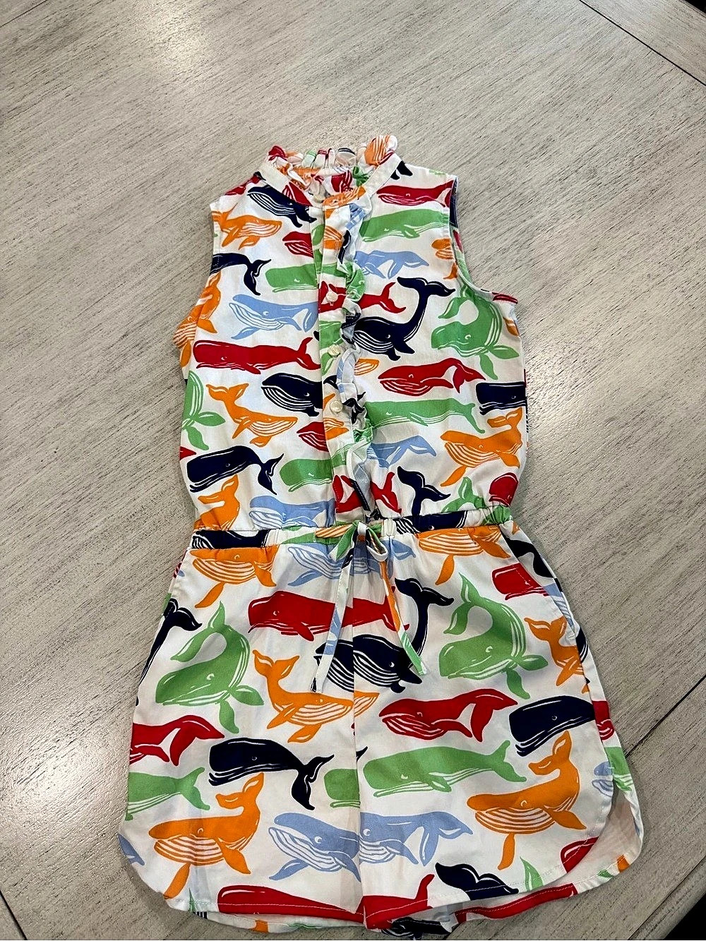 Classic Prep Kids Whale Print Casual Dress Like New